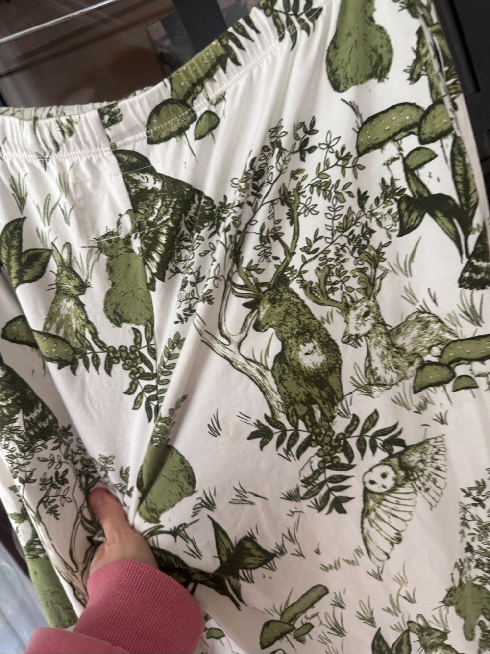 The Cat’s Pajamas Woodside Pima Knit Capri pants modal deer toile owl forest - Picture 12 of 12